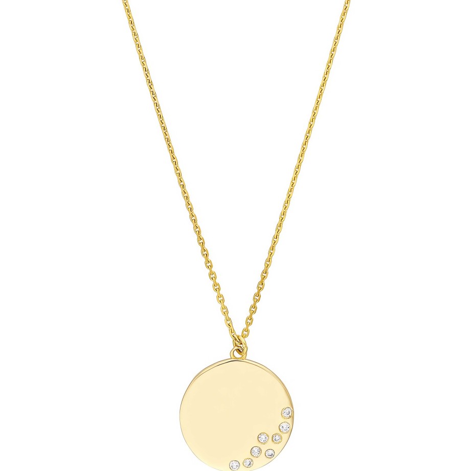 Necklaces Ritani | Scattered Diamond Medallion Necklace - 14Kt Gold 0.04 Ctw