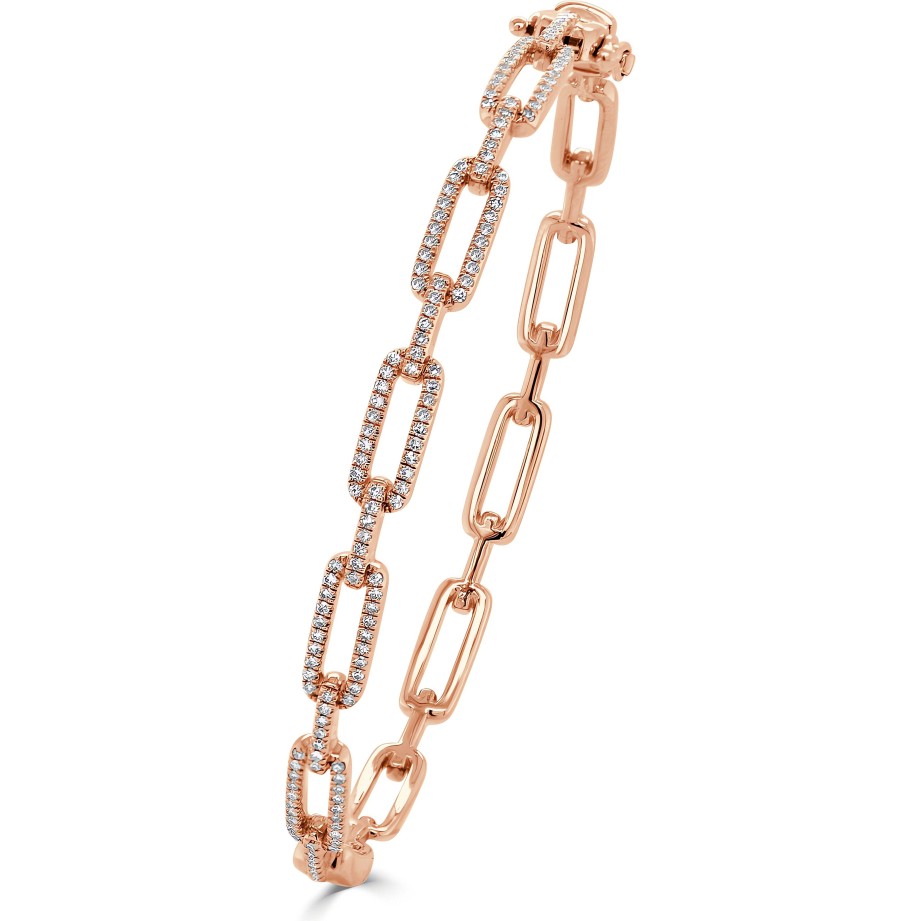 Bracelets Ritani | 14Kt Gold 0.54 Ctw Diamond Link Bangle Bracelet