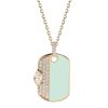 Necklaces Ritani | 18Kt Rose Gold 0.51 Ctw Mint Enamel Diamond Dog Tag Necklace