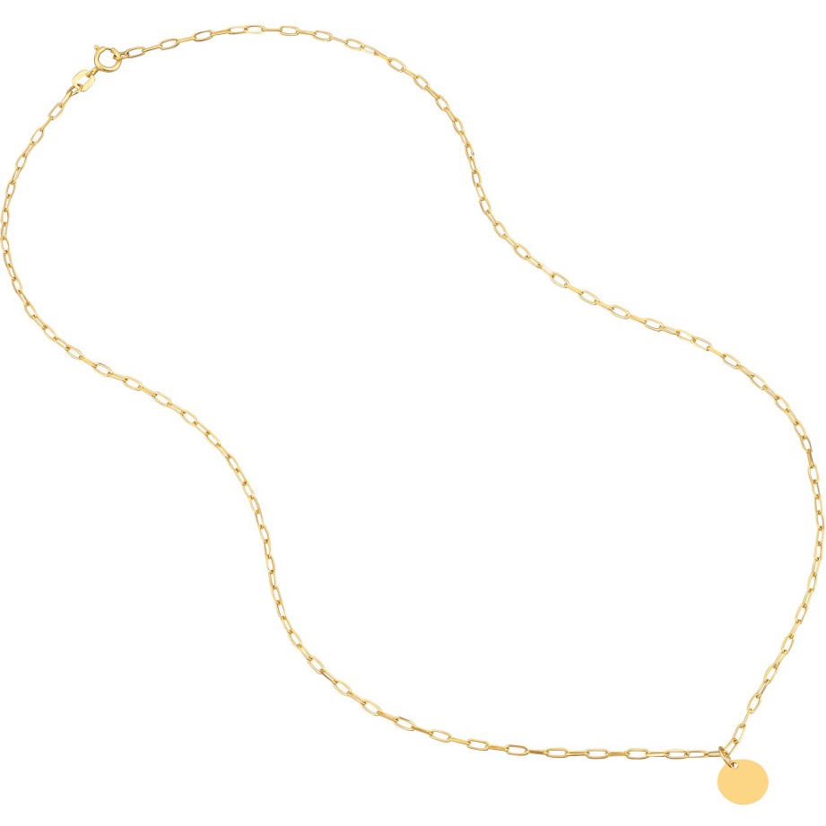 Necklaces Ritani | 14Kt Gold Dangle Disk Paper Clip Necklace