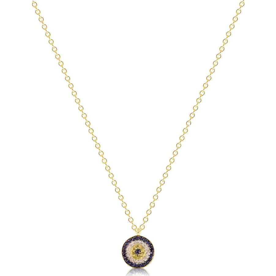 Necklaces Ritani | Meira T 14Kt Gold 0.07 Ctw Classic Evil Eye Necklace