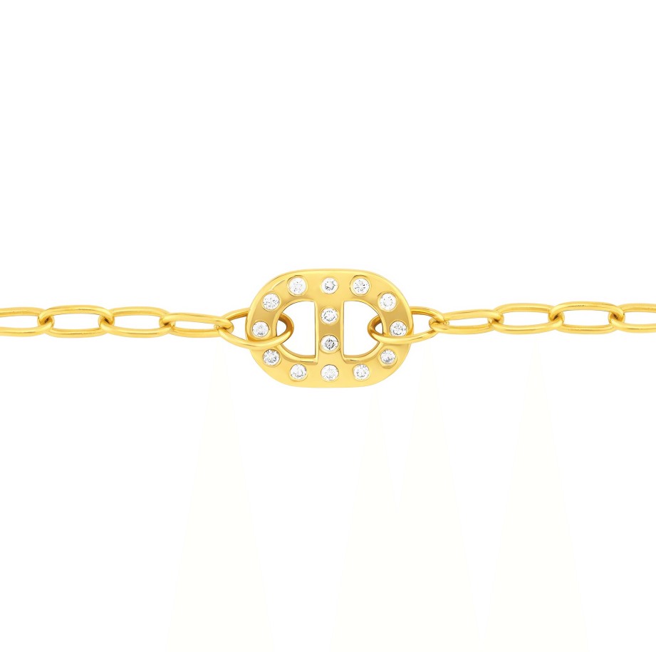 Bracelets Ritani | 14Kt Gold 0.21 Ctw Diamond Flat Mariner Bracelet