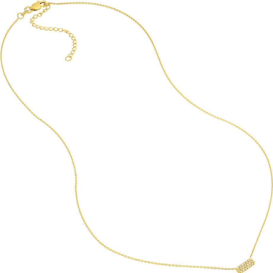 Necklaces Ritani | 14Kt Gold 0.07 Ctw Mini East To West Diamond Dog Tag Necklace