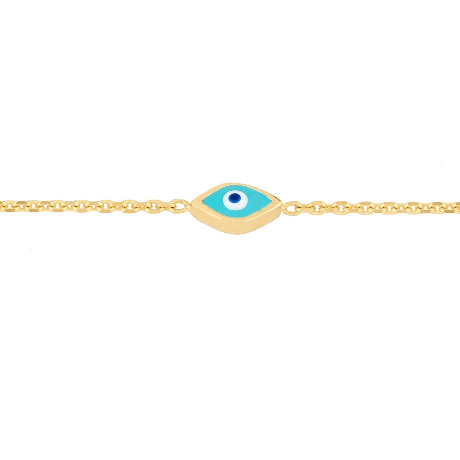 Bracelets Ritani | 14Kt Gold Enamel Evil Eye Station Bracelet