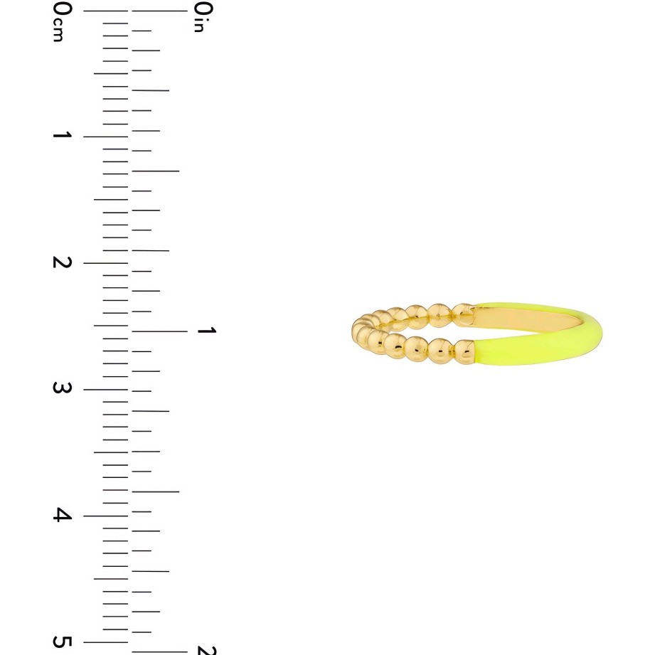 Rings Ritani | 14Kt Gold 1/2 Beaded 1/2 Yellow Enamel Ring