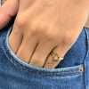 Rings Ritani | 14Kt Gold 0.02 Ctw Diamond Starburst Pinky Ring