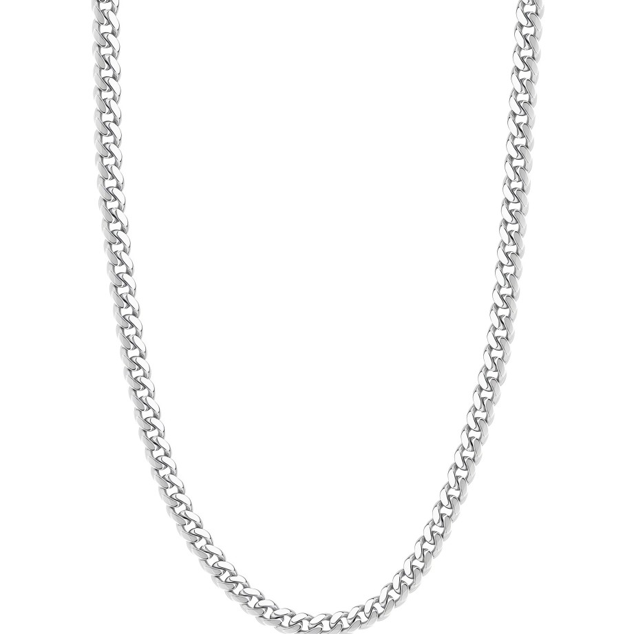 Necklaces Ritani | Men'S Sterling Silver 7.3Mm 18-24" Miami Cuban Chain With Lobster Lock