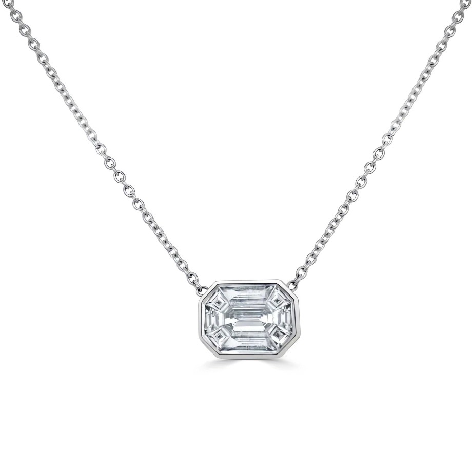 Necklaces Ritani | 14Kt Gold 0.42 Ctw Diamond "Pie-Cut" Baguette Diamond Necklace