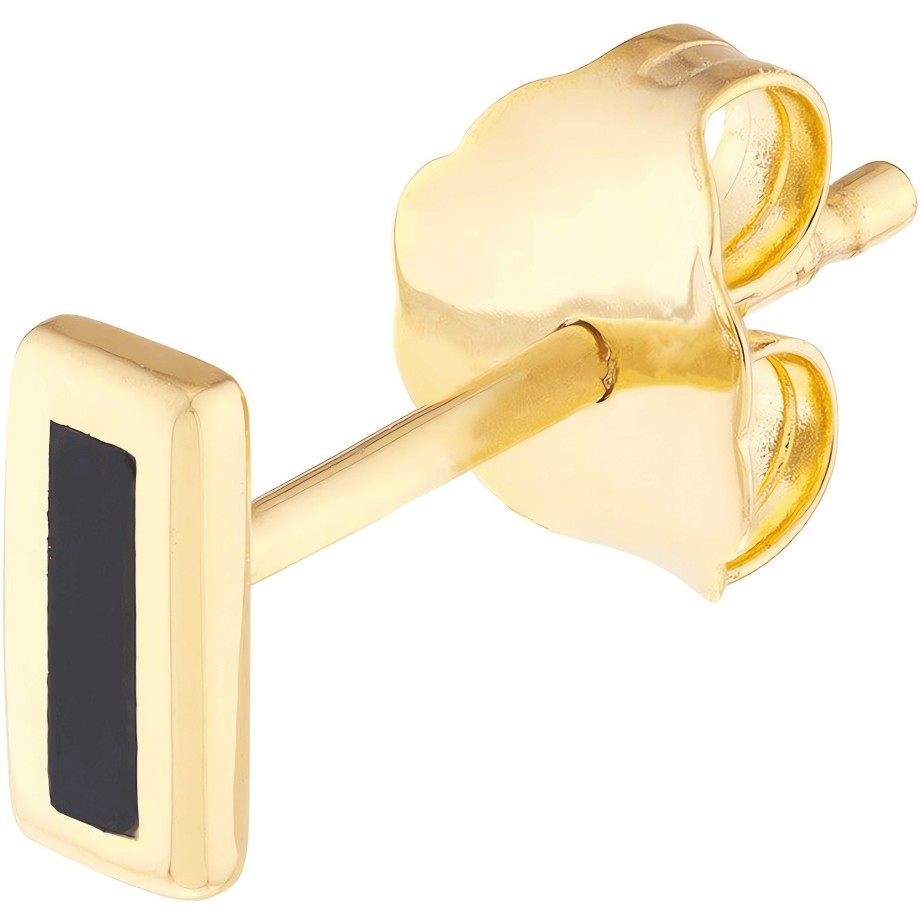 Earrings Ritani | 14Kt Gold Onyx Enamel Staple Stud Earrings