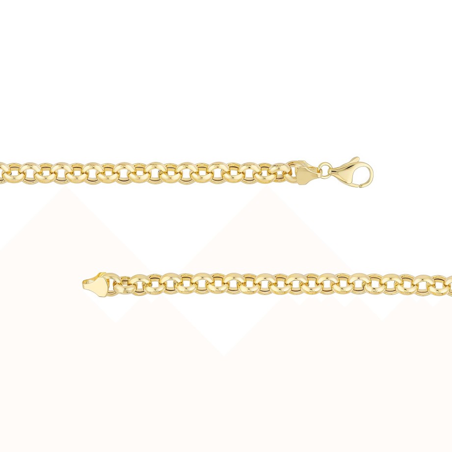 Necklaces Ritani | 14Kt Gold 8Mm Hollow Rolo Chain With Pear Lobster Lock