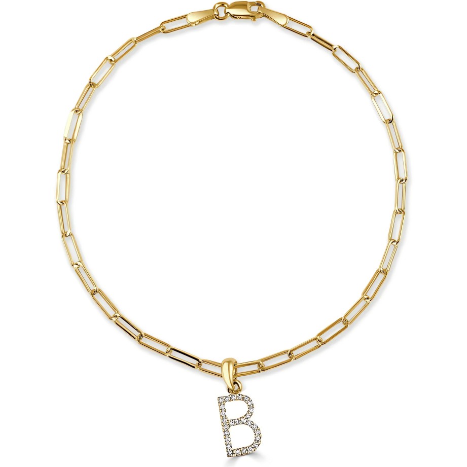 Bracelets Ritani | 14Kt Gold 0.4 Ctw Diamond Initial A-Z Link Bracelet