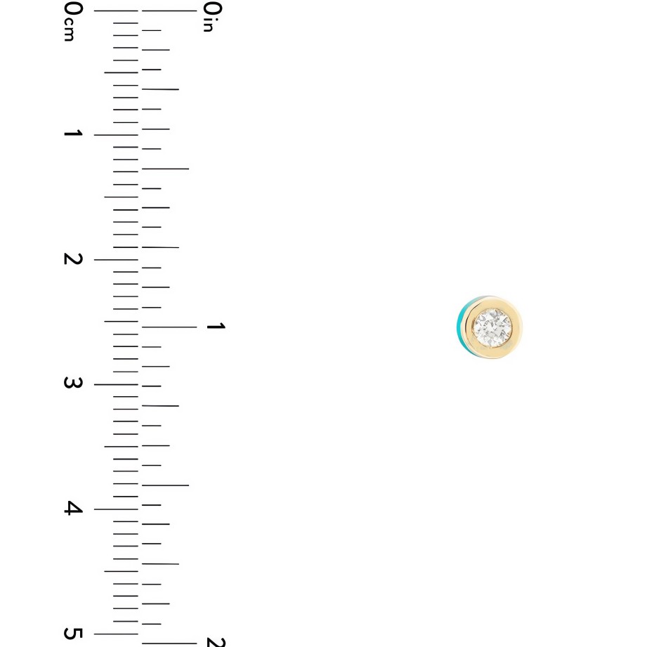 Earrings Ritani | 14Kt Gold 0.17 Ctw Bezel Set Diamond Stud With Turquoise Enamel