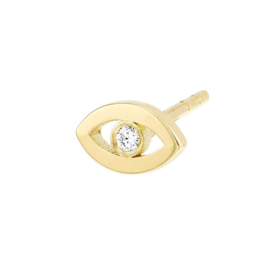 Earrings Ritani | 14Kt Gold 0.02 Ctw Mini Open Evil Eye Diamond Stud Earrings