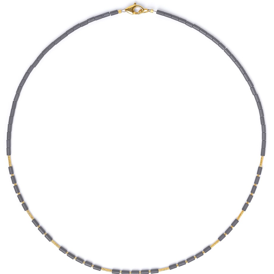 Necklaces Ritani | 24Kt Gold Plated Tansa Cleopatra Hematite Necklace