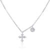 Necklaces Ritani | Meira T 14Kt Gold 0.12 Ctw Dainty Diamond Cross Charm Necklace