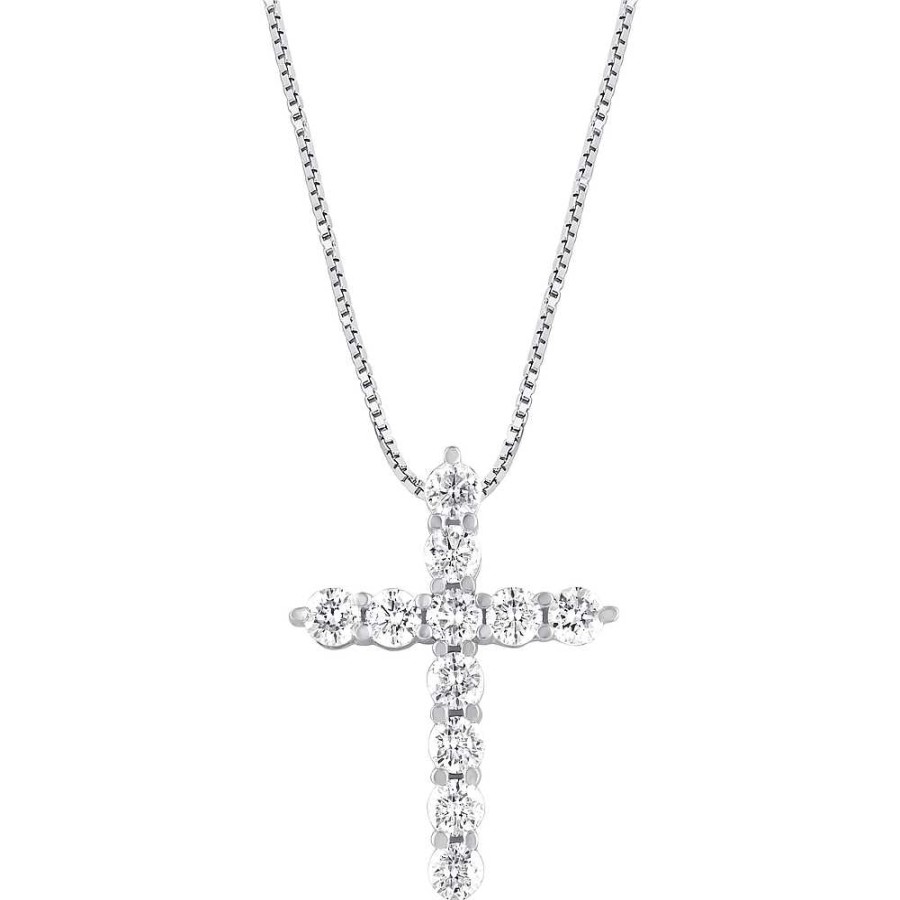 Necklaces Ritani | 14Kt Gold 1.00 Ctw Lab Diamond Cross Pendant