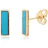 Earrings Ritani | 14Kt Gold Turquoise Bar Stud Earrings