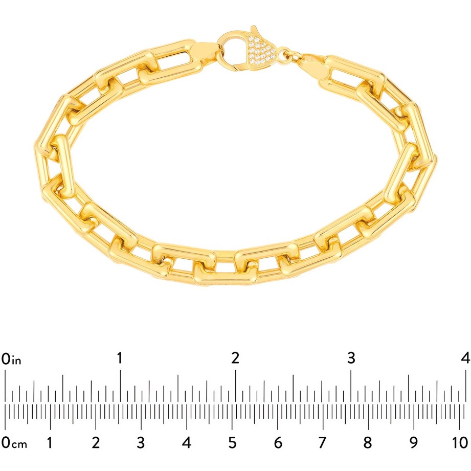 Bracelets Ritani | 14Kt Gold 0.12 Ctw Chunky Paper Clip Bracelet With Diamond Lock