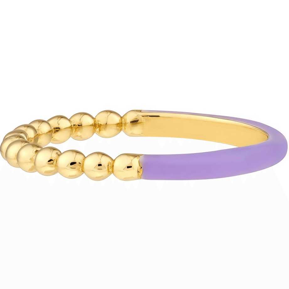 Rings Ritani | 14Kt Gold 1/2 Beaded 1/2 Purple Enamel Ring