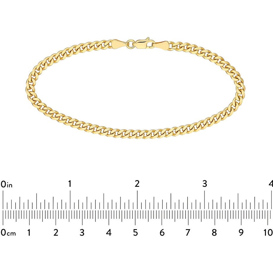 Bracelets Ritani | Men'S 14Kt Gold 4.20Mm Diamond Cut Curb Chain Bracelet