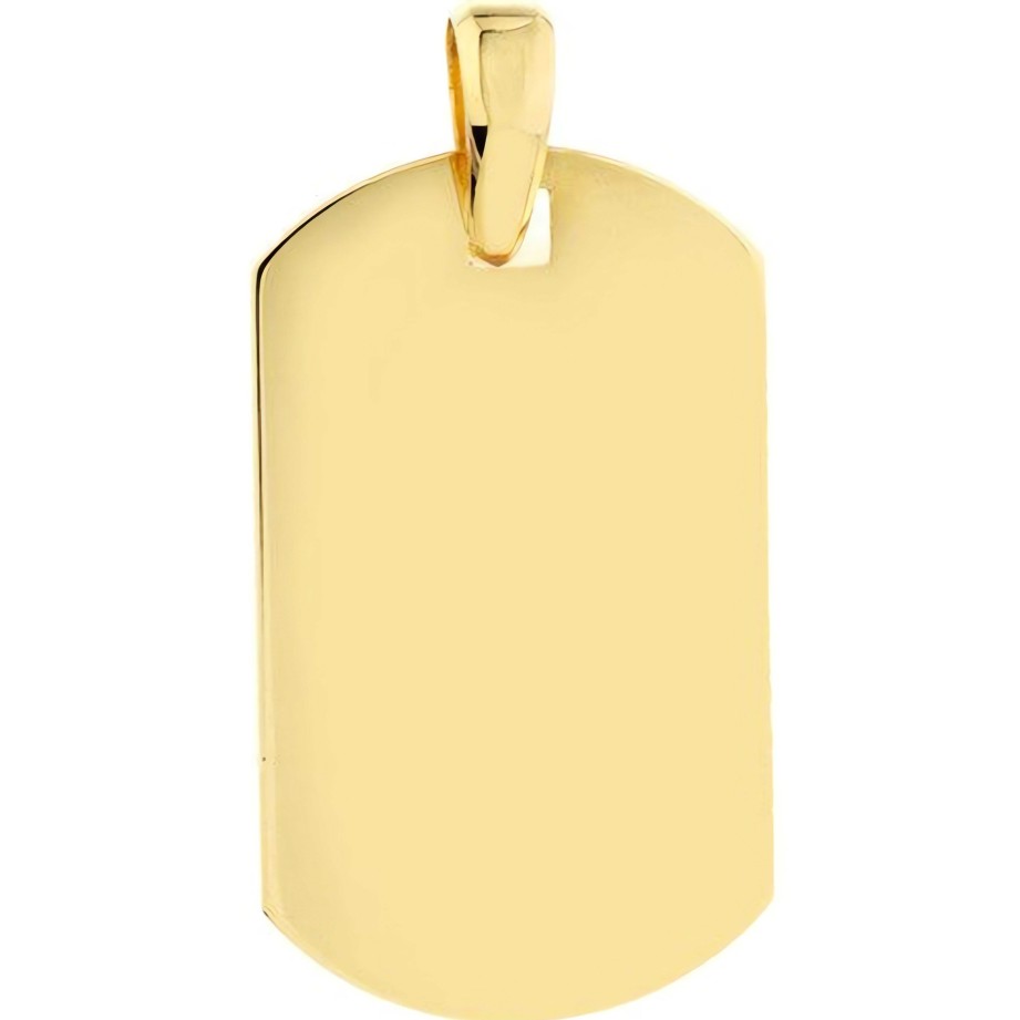 Men'S Jewelry Ritani | Men'S 14Kt Gold Ribbed Dog Tag Pendant