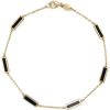 Bracelets Ritani | 14Kt Gold Onyx Station Bar Station Bracelet