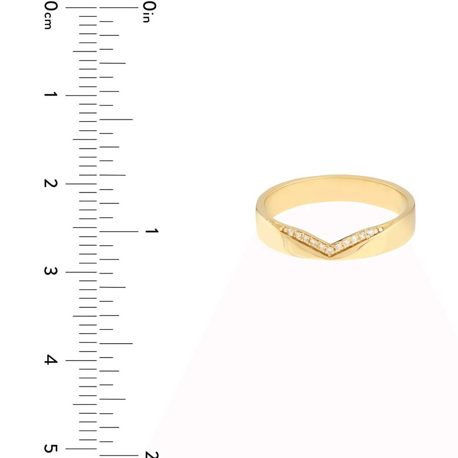 Rings Ritani | 14Kt Gold 0.06 Ctw Diamond Chevron Polished Band