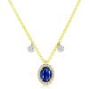 Necklaces Ritani | Meira T 14Kt Yellow Gold Blue Sapphire & Diamond Necklace