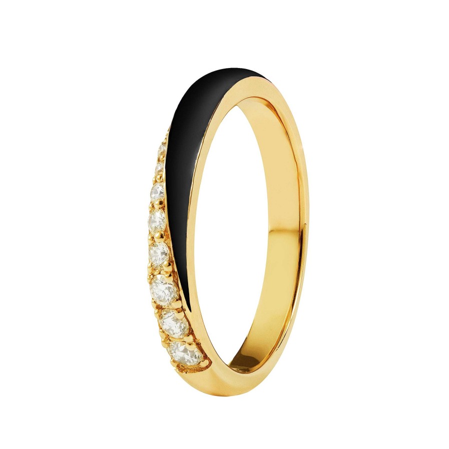 Rings Ritani | 18Kt Yellow Gold 0.44 Ctw Black Enamel & Diamond Ring