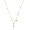 Necklaces Ritani | Meira T 14Kt Gold 0.02 Ctw Dainty Cross And Bezel Diamond Necklace