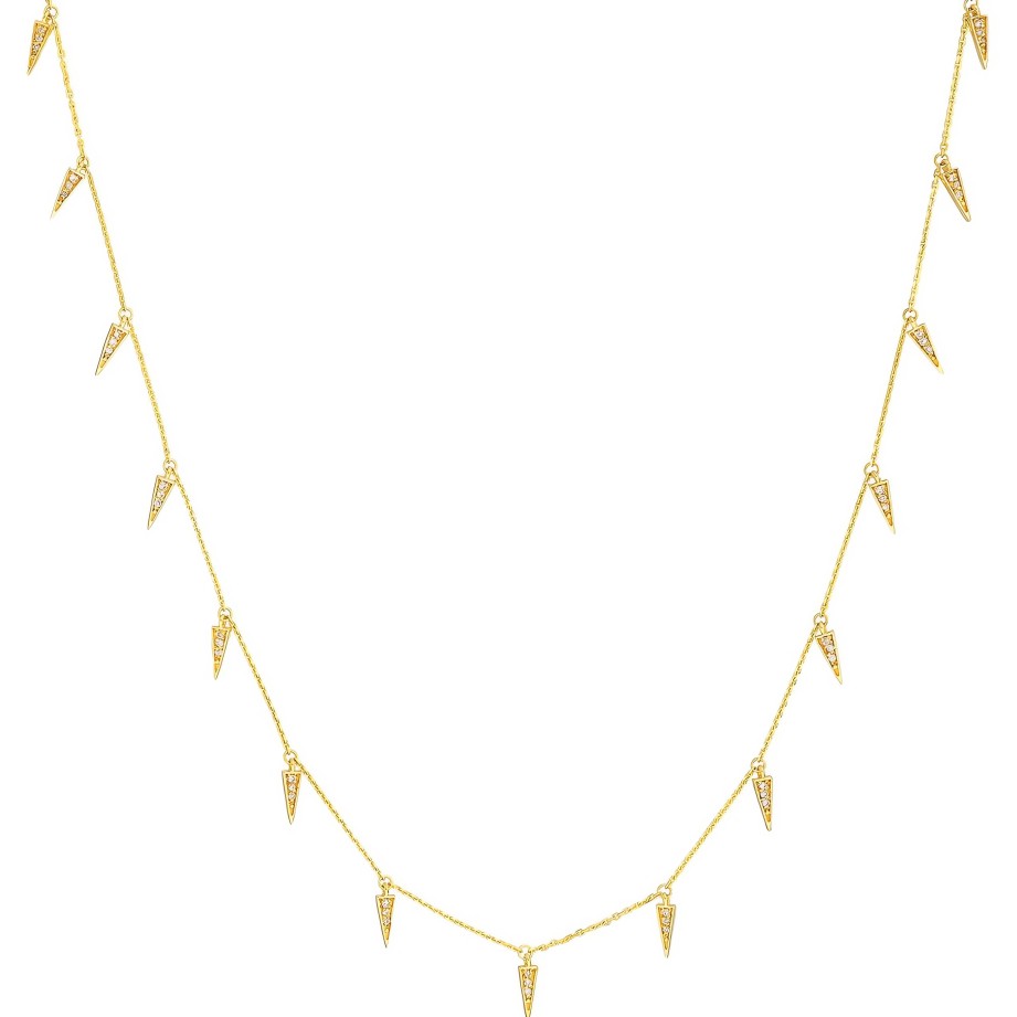 Necklaces Ritani | 14Kt Gold 0.23 Ctw Diamond Spear Drops Necklace