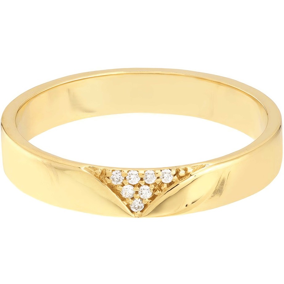 Rings Ritani | 14Kt Gold 0.04 Ctw Diamond V-Shape Band