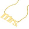 Necklaces Ritani | 14Kt Gold Mrs. Nameplate Adjustable Necklace