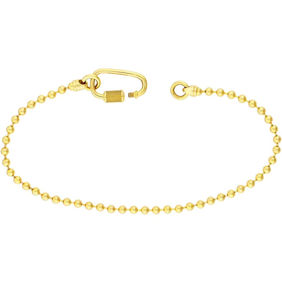 Bracelets Ritani | Men'S 14Kt Gold Oval Twist Barrel Lock Bead Bracelet