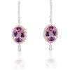 Earrings Ritani | Meira T 14Kt White Gold 0.26 Ctw Diamond & Kunzite Drop Earrings