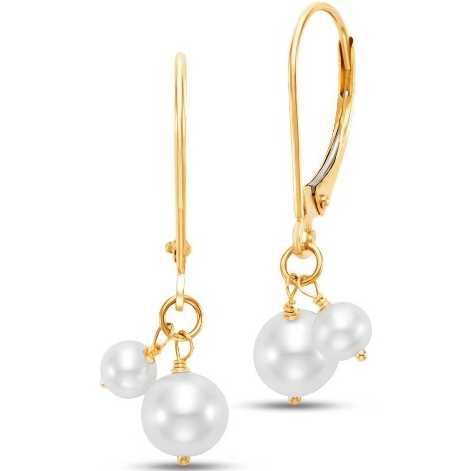 Earrings Ritani | 14Kt Gold Freshwater Pearl Cluster Drop Earrings