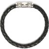 Bracelets Ritani | Men'S Sterling Silver Eiru Leather Bracelet