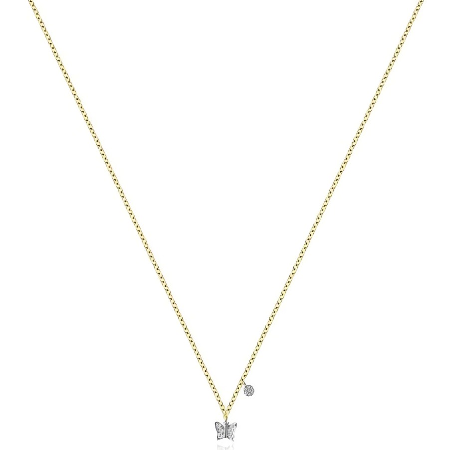 Necklaces Ritani | Meira T 14Kt Gold 0.07 Ctw Mini Butterfly Necklace