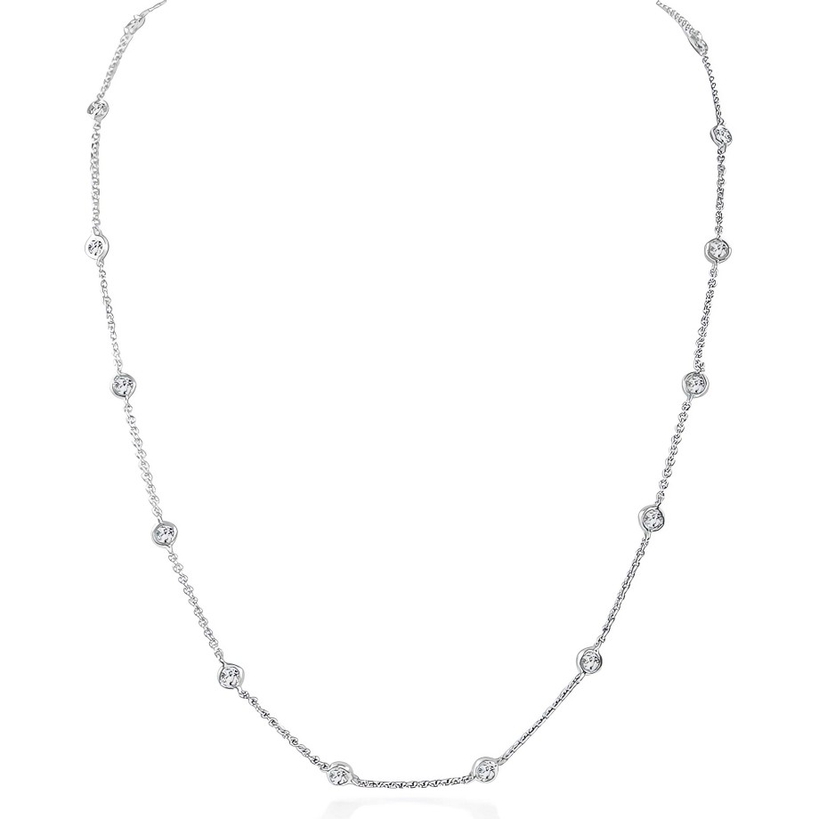 Necklaces Ritani | 14Kt Gold 1.20 Ctw Diamond Station Necklace