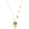 Necklaces Ritani | Meira T 14Kt Gold 0.37 Ctw Hamsa & Evil Eye Necklace With Diamond Accent Charms