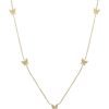 Necklaces Ritani | 14Kt Yellow Gold 0.23 Ctw Diamond Butterfly Station Necklace