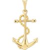 Men'S Jewelry Ritani | Men'S 14Kt Gold Anchor Pendant With Rope Design