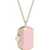 Necklaces Ritani | 18Kt Rose Gold 0.51 Ctw Pink Enamel Diamond Dog Tag Necklace