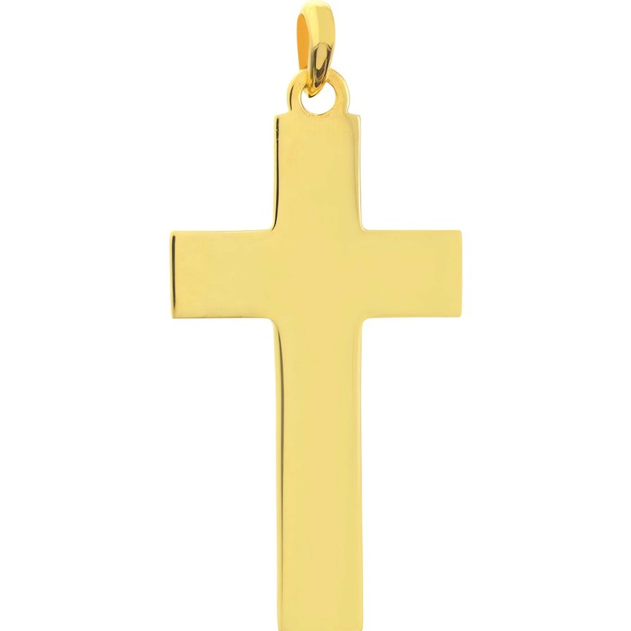 Men'S Jewelry Ritani | Men'S 14Kt Gold Black Enamel Cross Pendant