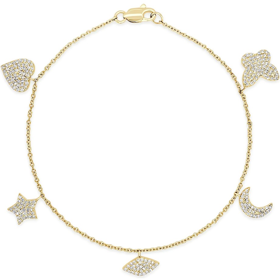 Bracelets Ritani | 14Kt Gold 0.58 Ctw Diamond Charm Bracelet