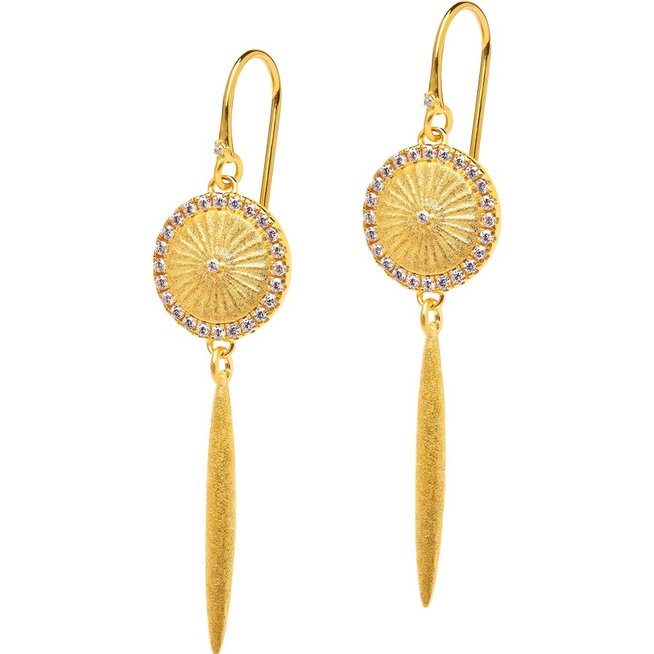 Earrings Ritani | 24Kt Gold Plated Sonnela Sun & Moon Earring Drops