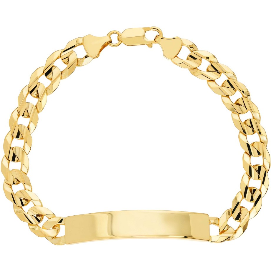 Bracelets Ritani | Men'S 14Kt Gold 8.5Mm Engravable Initial Id Bracelet