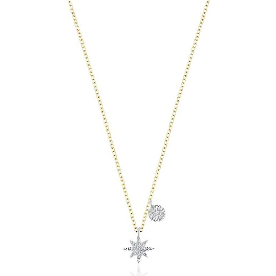 Necklaces Ritani | Meira T 14Kt Gold 0.09 Ctw Starburst Diamond Necklace