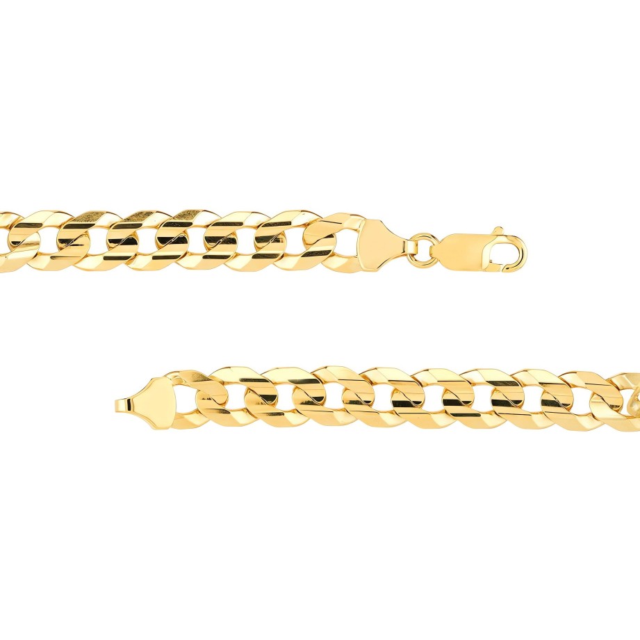 Bracelets Ritani | Men'S 14Kt Gold 8.5Mm Engravable Initial Id Bracelet