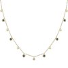 Necklaces Ritani | 14Kt Yellow Gold 0.57 Ctw Diamond & Sapphire Dangle Station Necklace